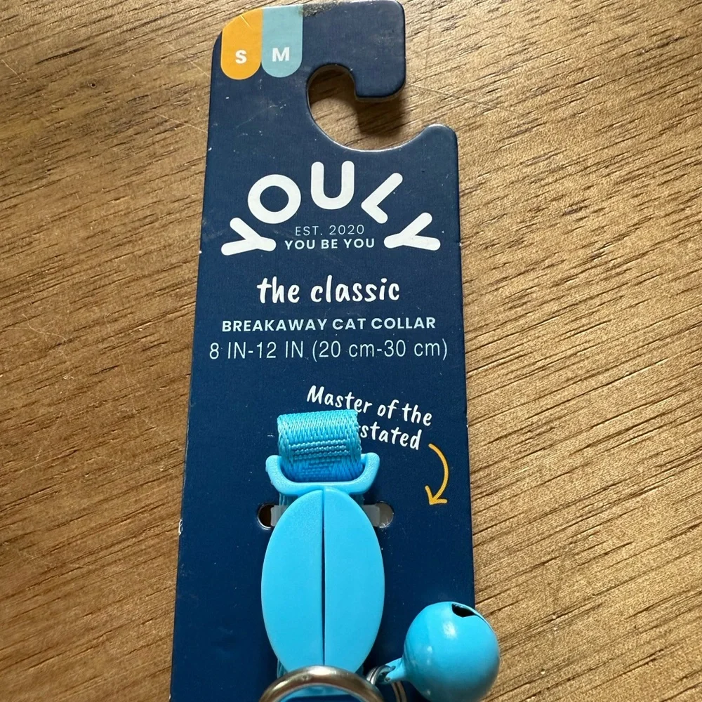 🐈 Lot of 2 YOULY Orange and Blue Pet Collars Set with Bells